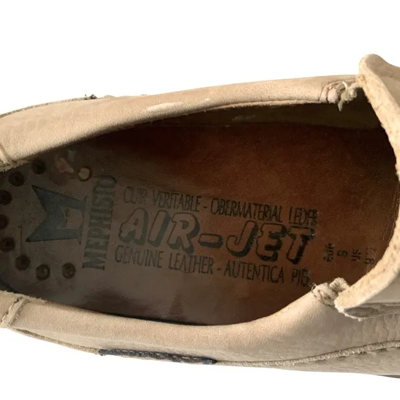 MEPHISTO Men's Air-Jet Leather Shoes Slip-On Casual Tan