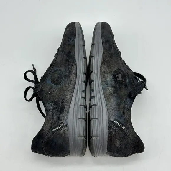 Mephisto Yael Petroleum Leather Sneakers Runoff Air-Jet System Women's Sz 7