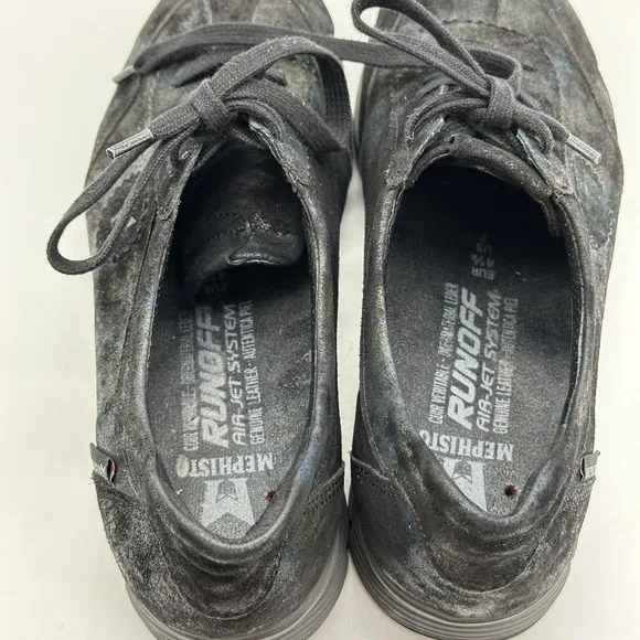 Mephisto Yael Petroleum Leather Sneakers Runoff Air-Jet System Women's Sz 7