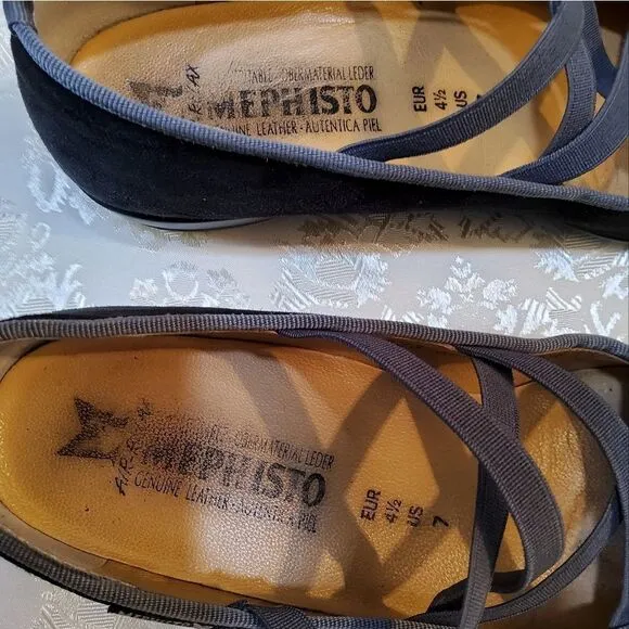 Mephisto Women's Black Gray Suede Shoes Size 7