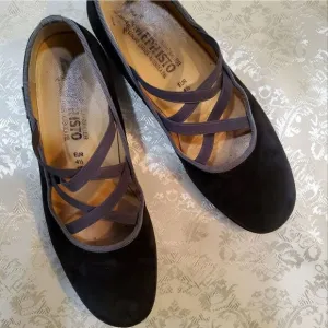 Mephisto Women's Black Gray Suede Shoes Size 7