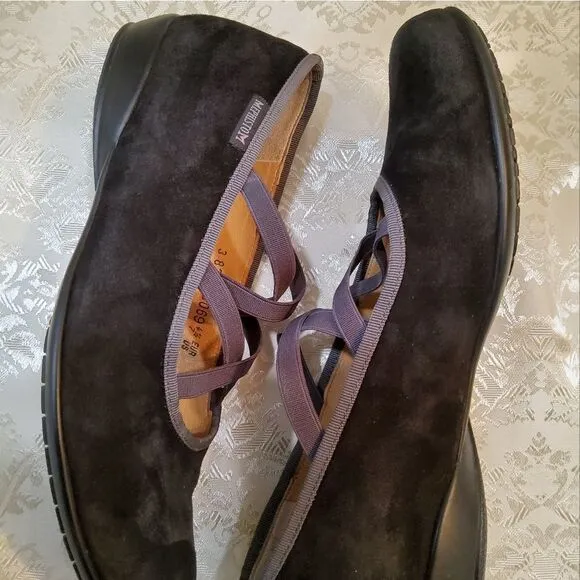 Mephisto Women's Black Gray Suede Shoes Size 7
