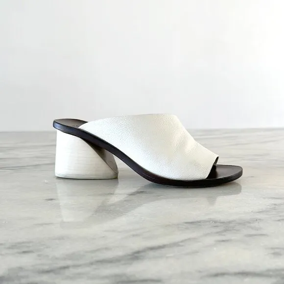 Mercedes Castillo Izar Mid Asymmetric Sandals 5.5 White