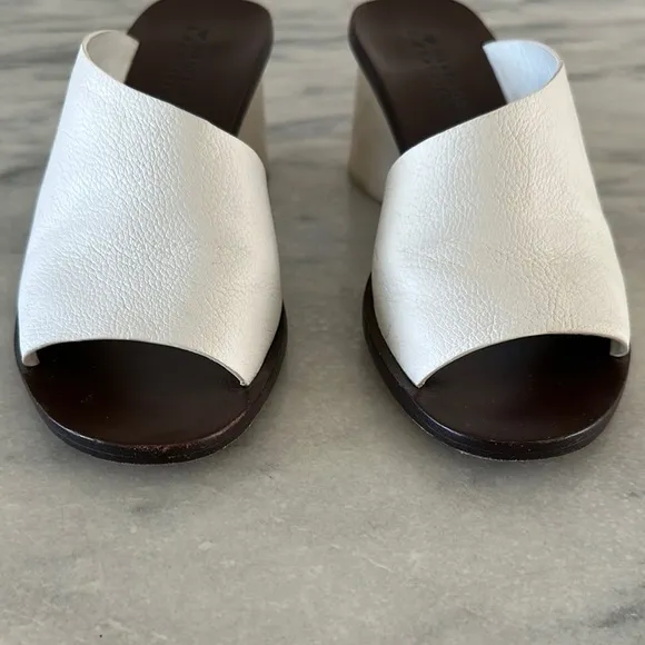 Mercedes Castillo Izar Mid Asymmetric Sandals 5.5 White