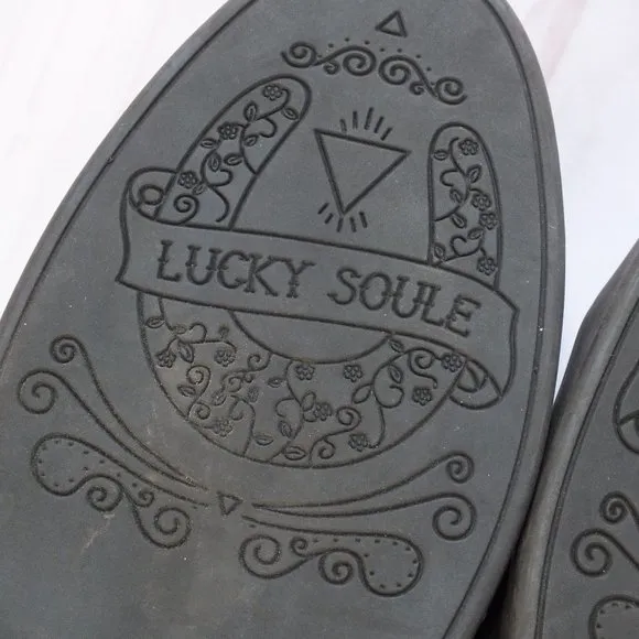 MERE LEATHER HIGH TOP‎ SKULL SHOES SIZE 8.5 BLACK