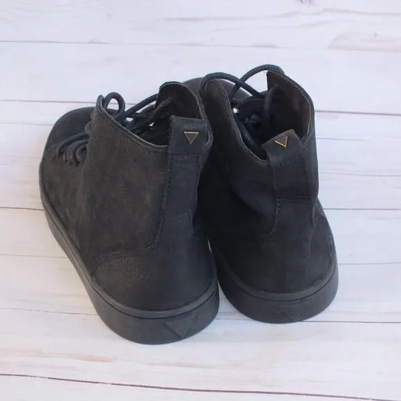 MERE LEATHER HIGH TOP‎ SKULL SHOES SIZE 8.5 BLACK