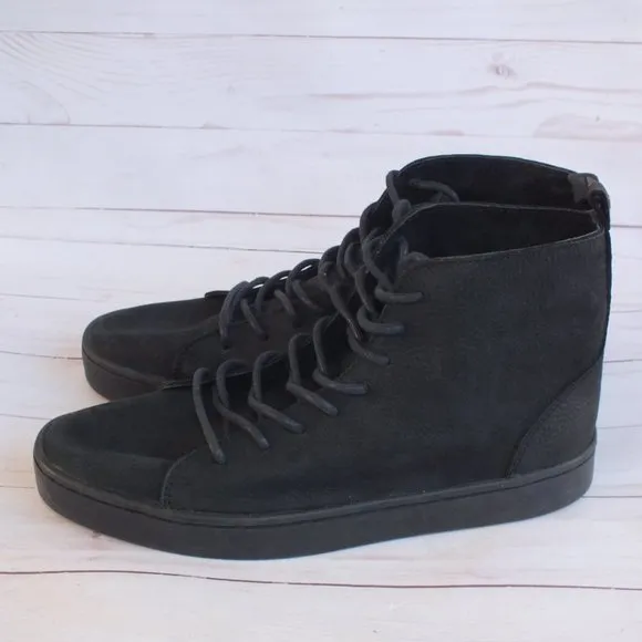 MERE LEATHER HIGH TOP‎ SKULL SHOES SIZE 8.5 BLACK