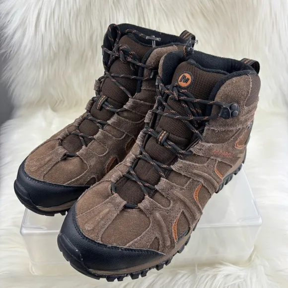 Merrell Brown Suede Hiking Boots with Rugged Outsole and Ankle Support