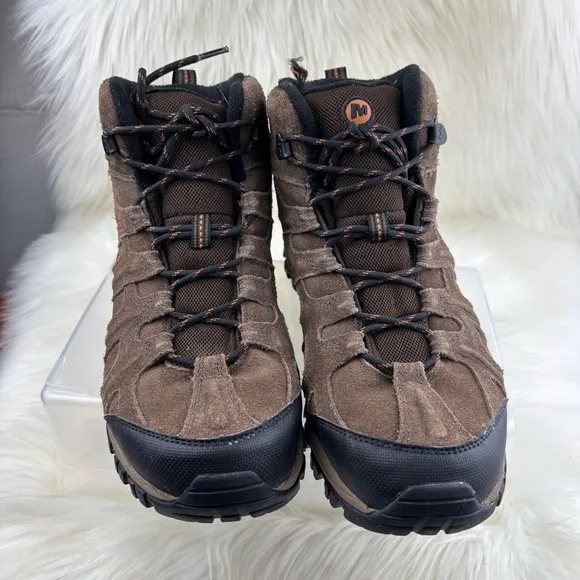 Merrell Brown Suede Hiking Boots with Rugged Outsole and Ankle Support