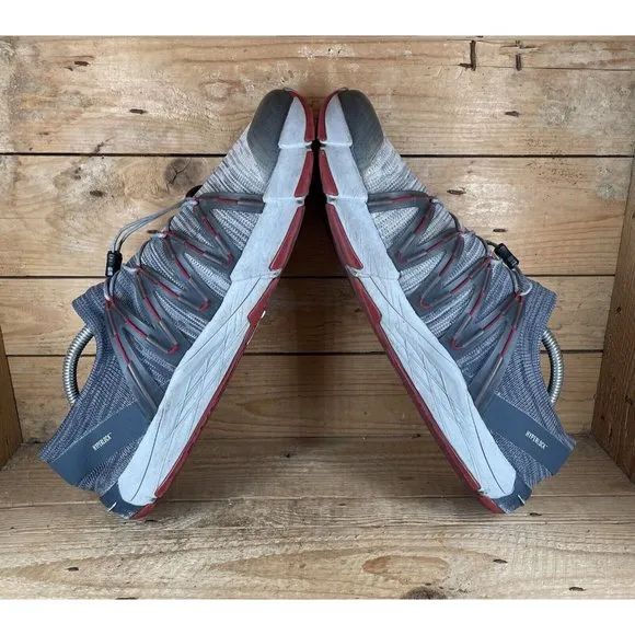 Merrell Mens Bare Access Hyperlock Flex Knit Running Shoes Size 12 Gray Red