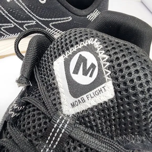 Merrell Mens Size 10 Moab Flight Solution Dyed Trail-Running Shoes Vibram Sole
