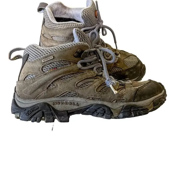 Merrell Moab Mid Waterproof Hiking Boots Vibram Sole sz 8