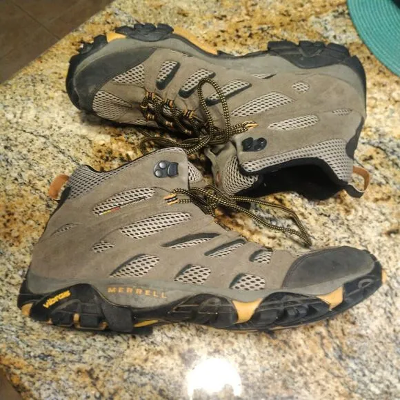 Merrell Moab Ventilator Mid Walnut Trail Hiking Walking Boots 86593 Men's Sz 13