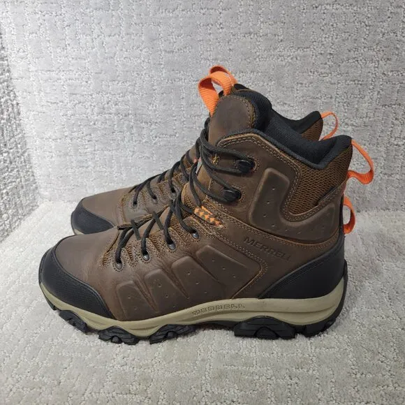 Merrell Phaserbound 2 Mid Mens Size US 11M Earth/Orange Waterproof Hiking Boots