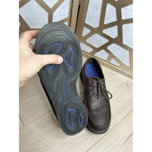 Merrell TOPO Rim Men Casual Oxford Derby Brown Leather Shoes Lace Sz 10.5 40659