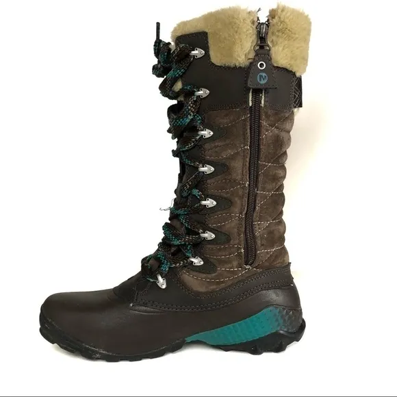 Merrell Women Winterbelle Peak Snow Insulated Waterproof Lace Up Boots Sz 7