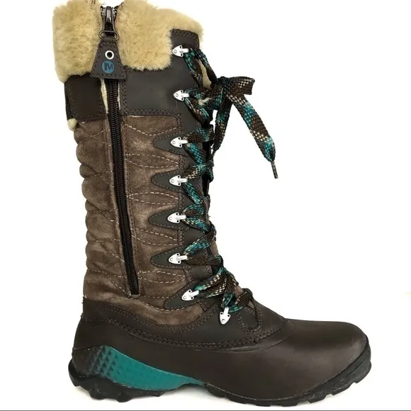 Merrell Women Winterbelle Peak Snow Insulated Waterproof Lace Up Boots Sz 7