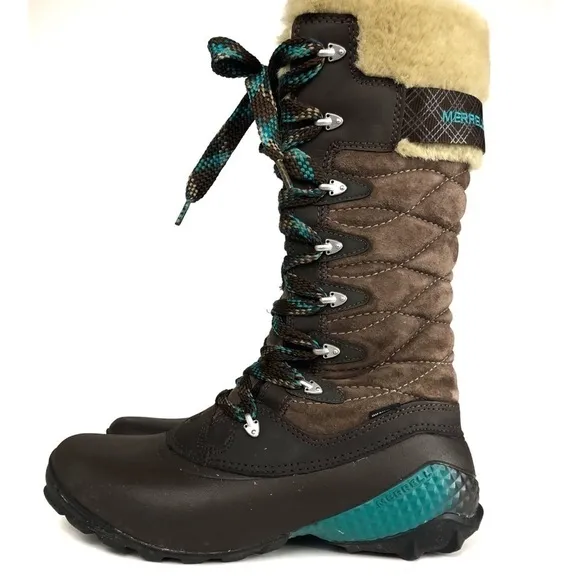 Merrell Women Winterbelle Peak Snow Insulated Waterproof Lace Up Boots Sz 7