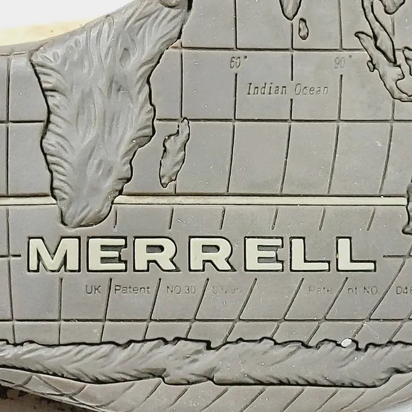 Merrell World Myth Taupe Leather Lace Up Square Toe Perforated Men's Shoes K772