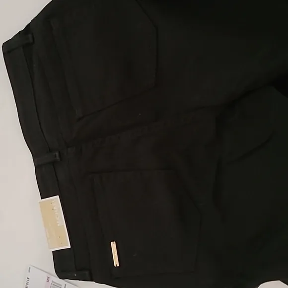 Michael Kors Black Selma Skinny Jeans w/Gold Button Fly