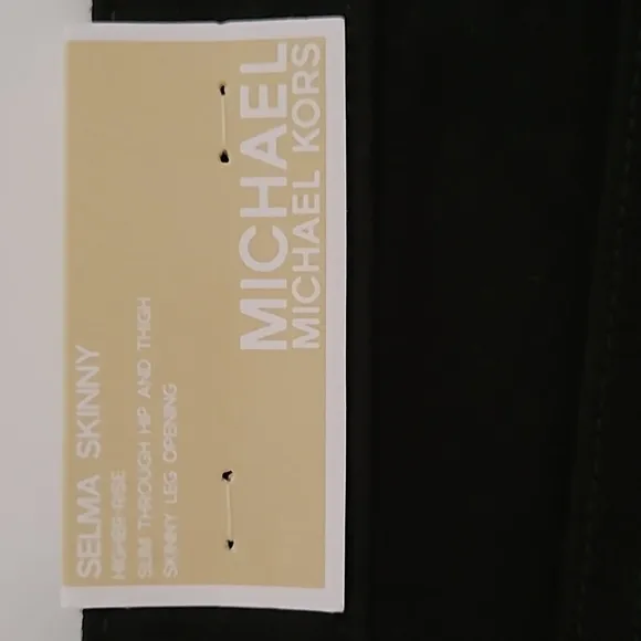 Michael Kors Black Selma Skinny Jeans w/Gold Button Fly