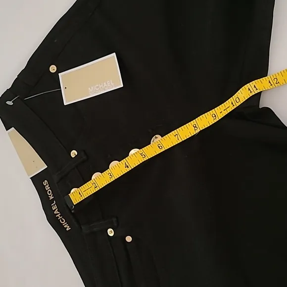 Michael Kors Black Selma Skinny Jeans w/Gold Button Fly