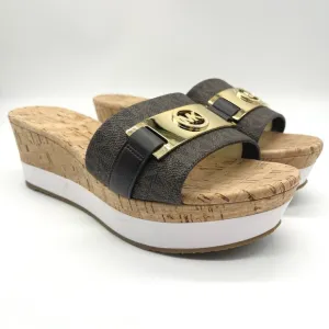 Michael Kors Brand New Women’s Warren Platform Open Toe Casual Slide Logo Sandal