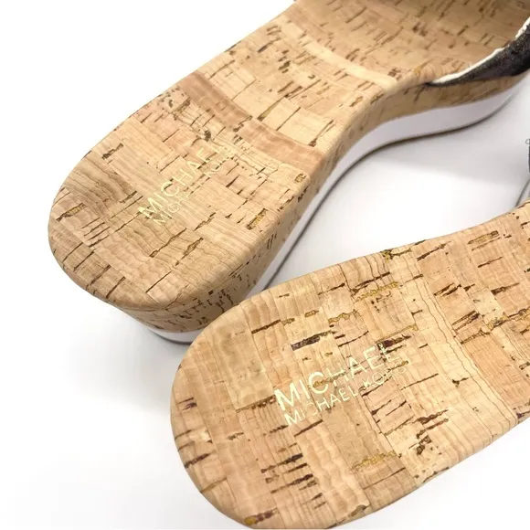Michael Kors Brand New Women’s Warren Platform Open Toe Casual Slide Logo Sandal