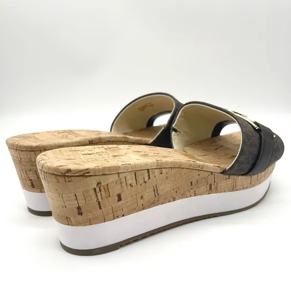 Michael Kors Brand New Women’s Warren Platform Open Toe Casual Slide Logo Sandal