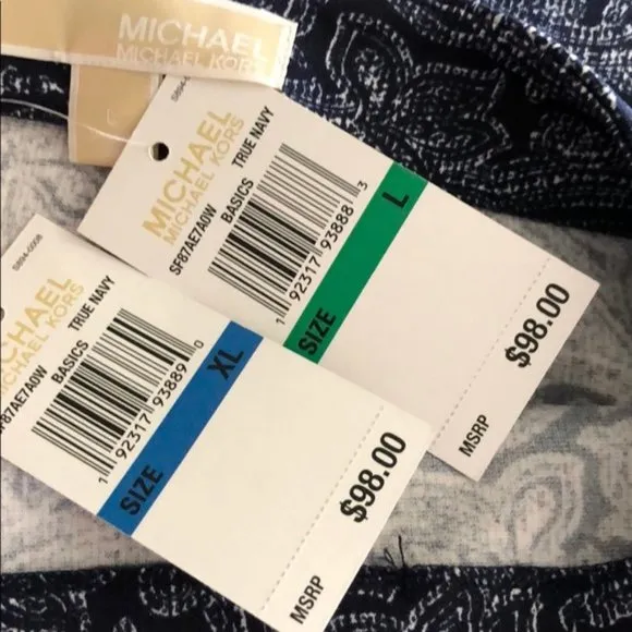Michael Kors Faux Wrap Paisley Mini Skirt in True Navy, New with Tag