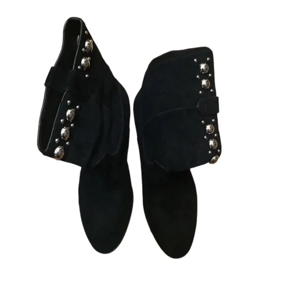 MICHAEL KORS Hayes Suede Studded Boots - Black - Size 6.5 - New!