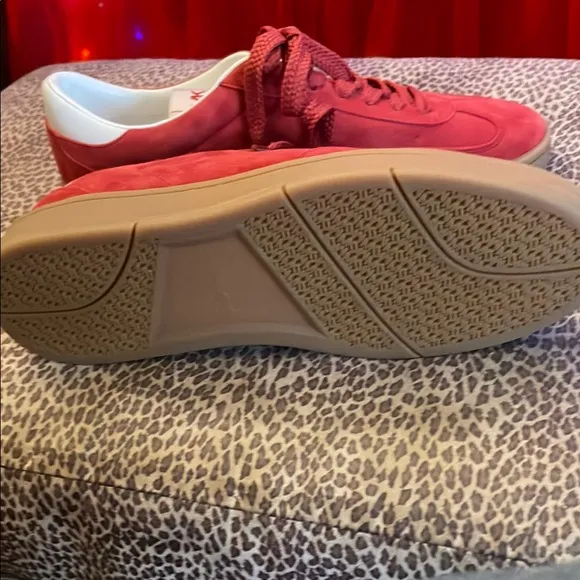 Michael Kors Men's Red Sneakers NWT Suede textured very comfortable and stylish