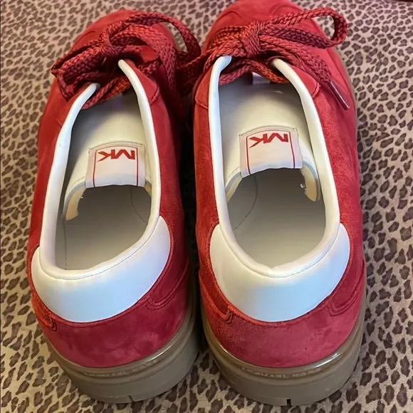 Michael Kors Men's Red Sneakers NWT Suede textured very comfortable and stylish