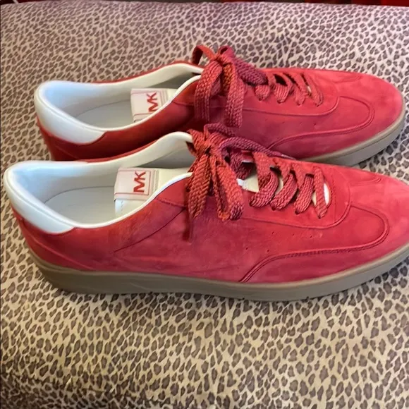 Michael Kors Men's Red Sneakers NWT Suede textured very comfortable and stylish
