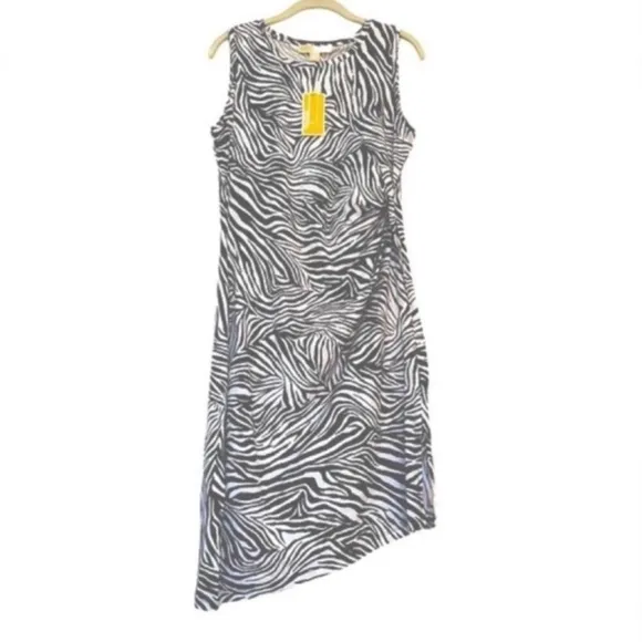 Michael Kors Organic Cotton Sleeveless Dress Black White Size M