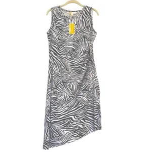 Michael Kors Organic Cotton Sleeveless Dress Black White Size M