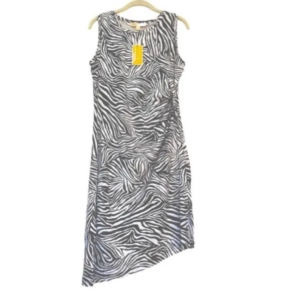 Michael Kors Organic Cotton Sleeveless Dress Black White Size M