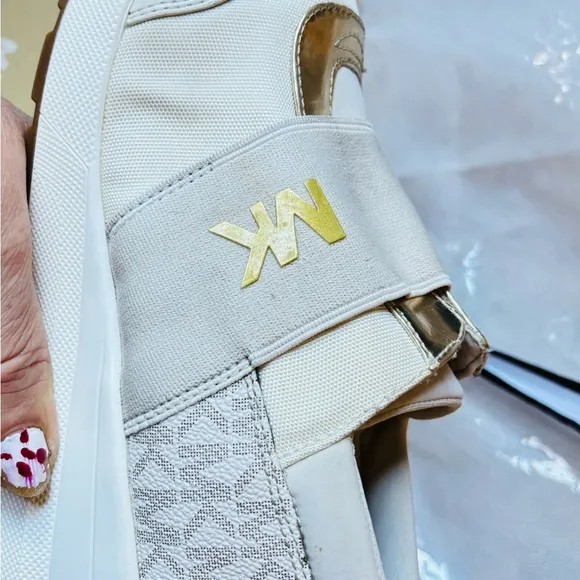 Michael KORS TRAINER MESH MK LOGO GOLD CREAM ELASTIC Sneakers