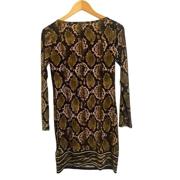 MICHAEL MICHAEL KORS Python-Print Matte-Jersey Shift Dress sz XS