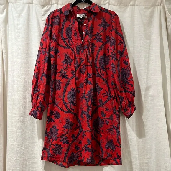 Mille Resort &amp; Travel Bonnie Dress - Carmine Red Blue Floral