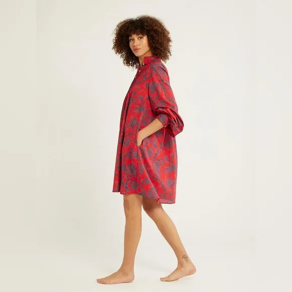 Mille Resort &amp; Travel Bonnie Dress - Carmine Red Blue Floral