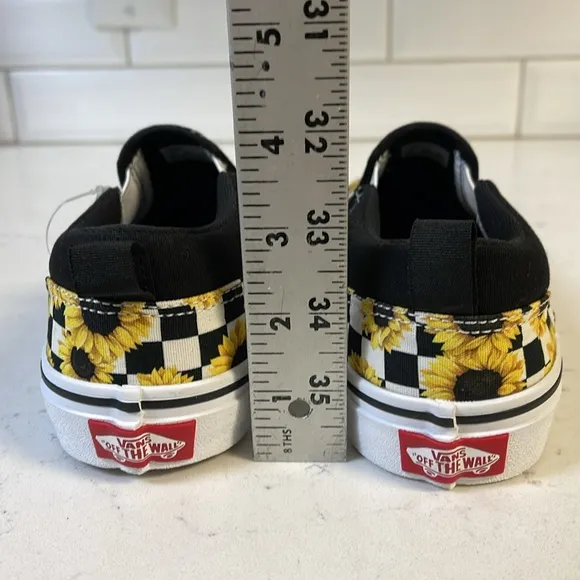 MISSY VANS ASHER CHECKER SKATE SHOES Sunflower print MISSY Size 4.5