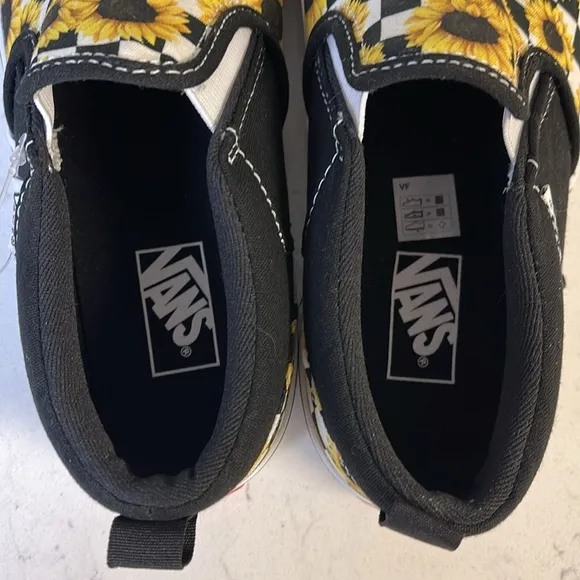 MISSY VANS ASHER CHECKER SKATE SHOES Sunflower print MISSY Size 4.5