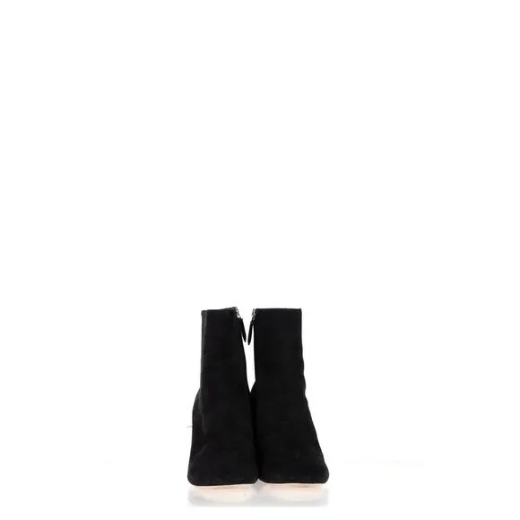Miu Miu Feather Pear-Embellished Ankle Boots in Black Suede