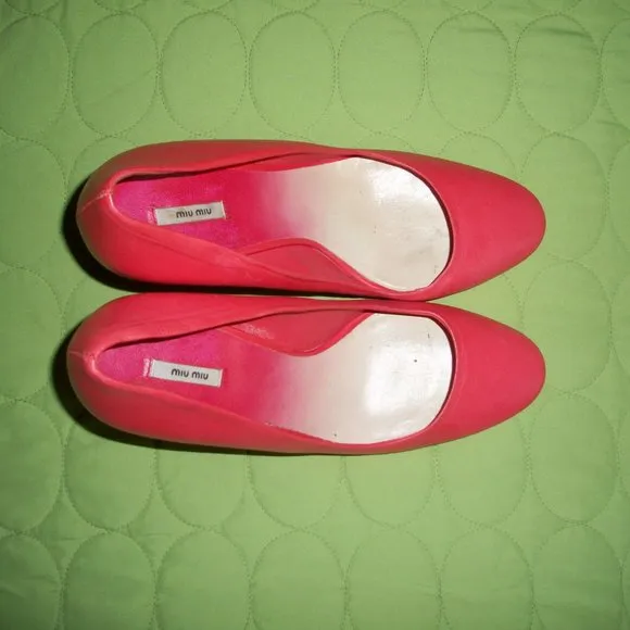 Miu Miu Light Red Leather Pumps