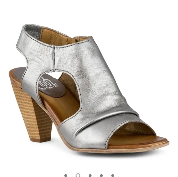 Miz Mooz Mardi Sandal Tan Nude Brown Cone Block Heel 38 Leather Anthropologie