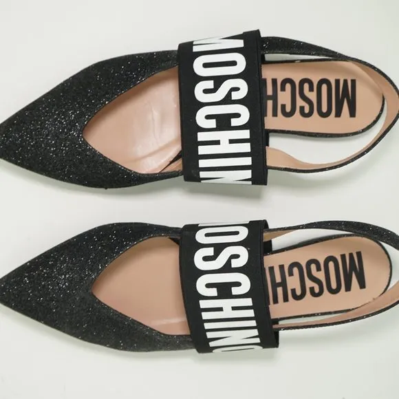 Moschino Womens Size 39 Low-Heeled Mules Logo
