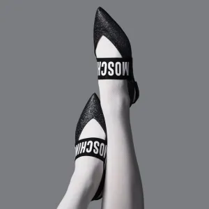 Moschino Womens Size 39 Low-Heeled Mules Logo