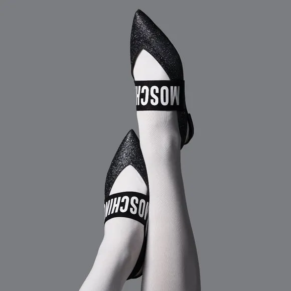 Moschino Womens Size 39 Low-Heeled Mules Logo