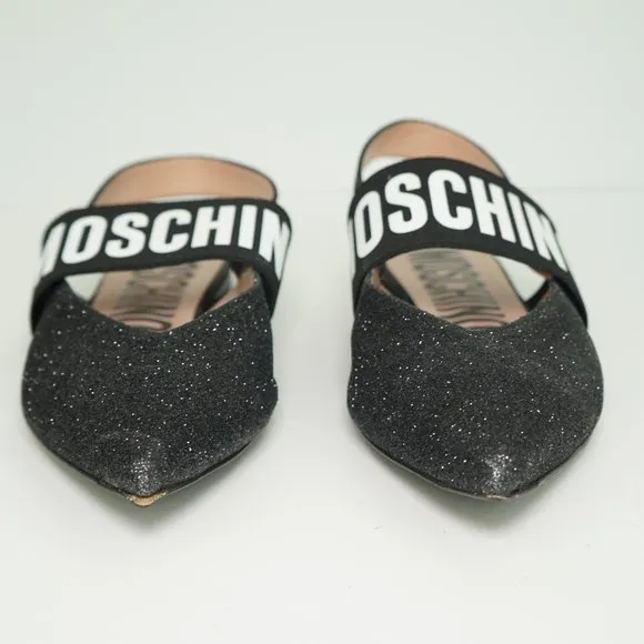 Moschino Womens Size 39 Low-Heeled Mules Logo